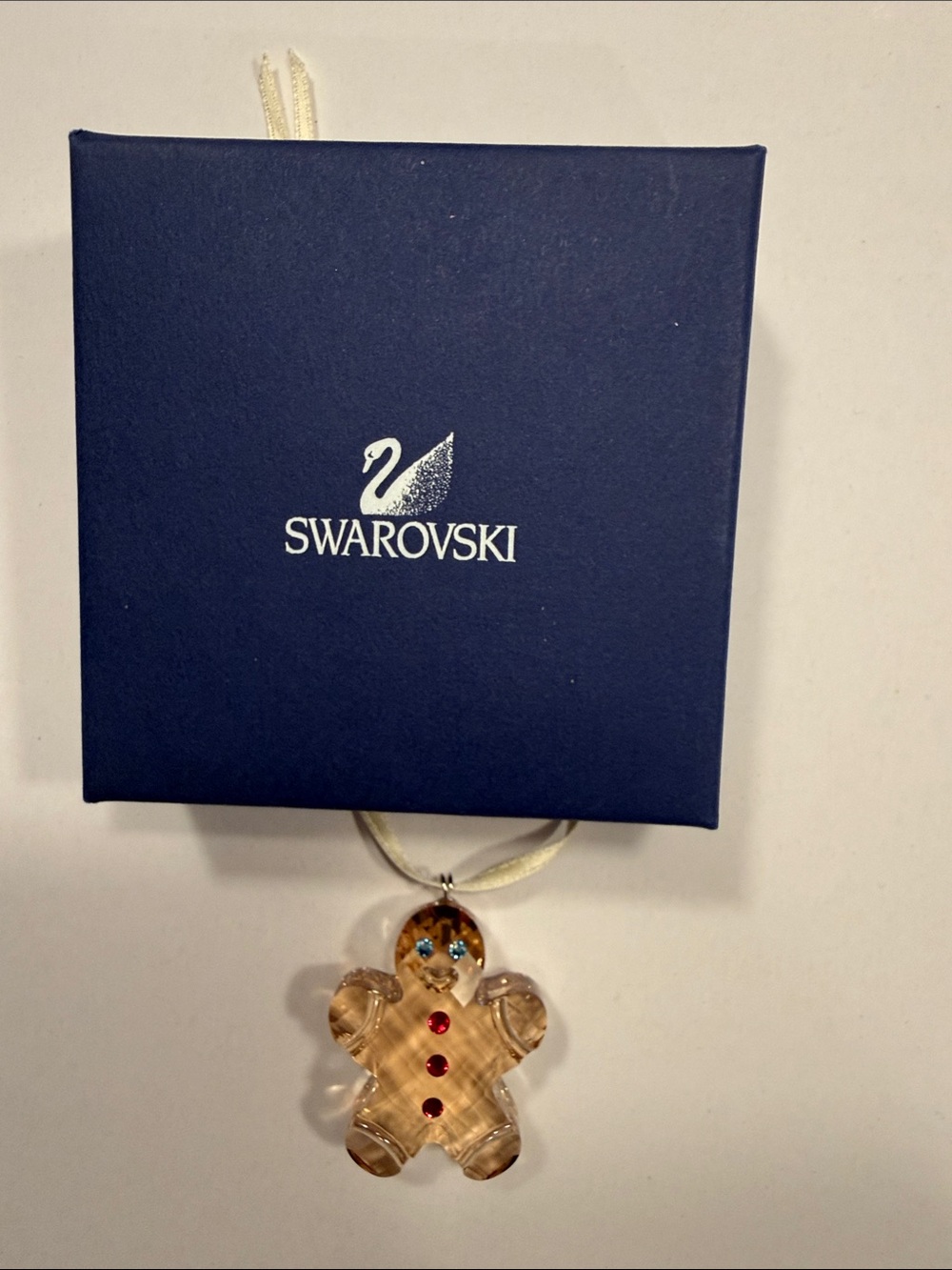 Swarovski Light Amber Crystal Gingerbread Pendant Necklace